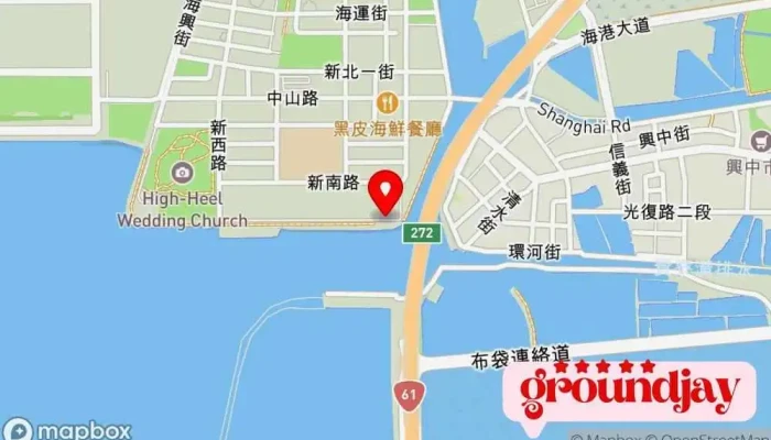 地图 布袋海上巴士(蛋糕沙滩） 旅游胜地, 餐馆, 景点 在 Chiayi County, Budai Township