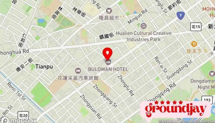 Bu Luo Wan Shang Wu Lu Guan 地圖 - Hualien County, Hualien City