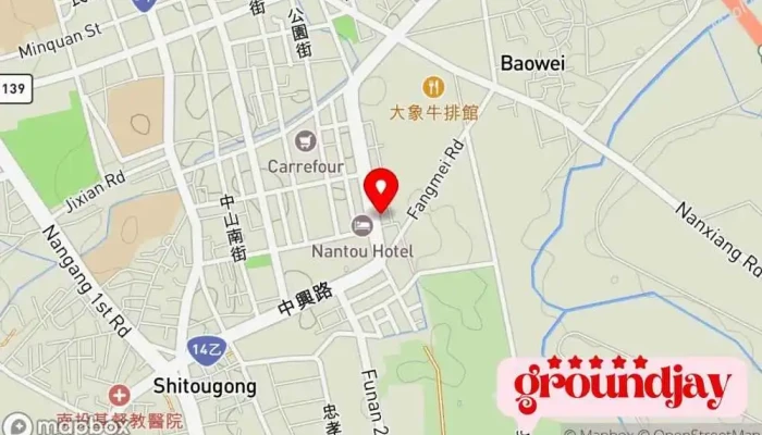 地图 财政部中区国税局南投分局 税务局, 联邦政府机关 在 Nantou County, Nantou City