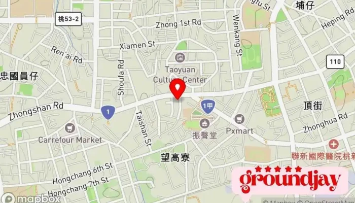 Cheng Shi Kai Fa Dian Zi Fa Piao Dao Ru Cheng Ying Zi Xun Wang Lu You Xian Gong Si Tao Yuan Ban Gong Shi 地圖 - Taoyuan City, Taoyuan District