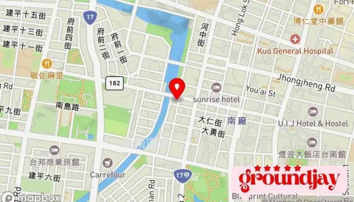 Fang Di Wang  Yu Shou Wu Xin Cheng Wu Jian An Shu Wei Guang Gao 地圖 - Tainan City, West Central District