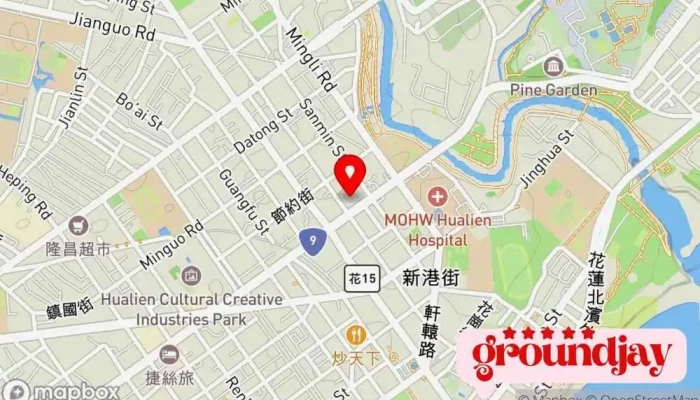 地图 花莲洁西艾美渡假酒店 宾馆, 会议策划服务 在 Hualien County, Hualien City