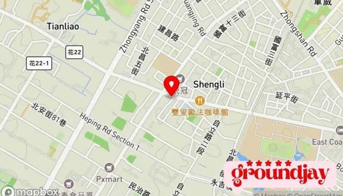 Hua Lian Mai Fang Shou Xuan Huang Hong Jun 地圖 - Hualien County, Ji’an Township