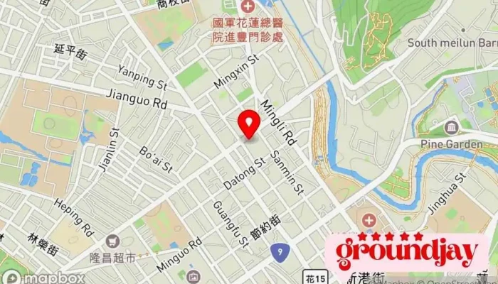 地图 花莲市公所 市辖区办公室 在 Hualien County, Hualien City