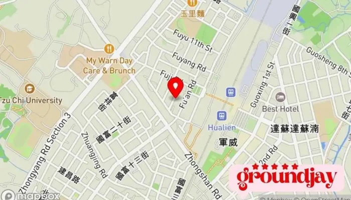 地图 洄澜乐活 宾馆, 住宿加早餐型宾馆, 室内住宿, 度假屋 在 Hualien County, Hualien City