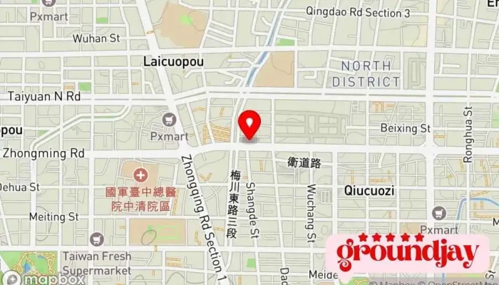 地图 杰鼎数位科技股份有限公司 互联网服务提供商, 互联网营销服务, 网站设计师 在 Taichung City, North District