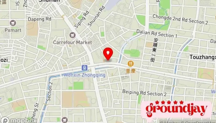 地图 蓝海平台有限公司 互联网营销服务, 电子商务服务, 图文设计师, 营销顾问, 模特公司, 新闻服务 在 Taichung City, Beitun District