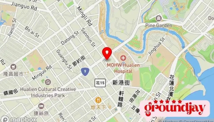 地图 藍天麗池飯店 宾馆, 餐馆 在 Hualien County, Hualien City