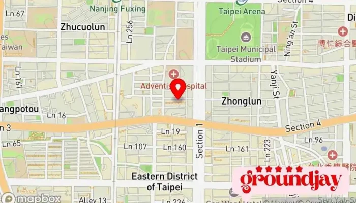 Tai Tan Xing Wen Chuang Ying Shi Gu Fen You Xian Gong Si 地圖 - Taipei City, Songshan District