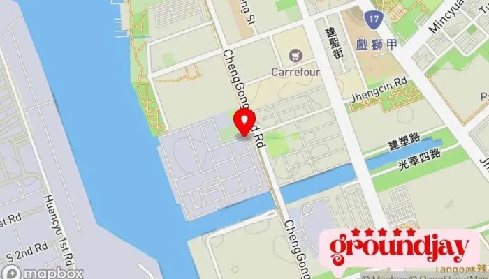 地图 台湾电力公司 南部发电厂 供电站 在 Kaohsiung City, Cianjhen District