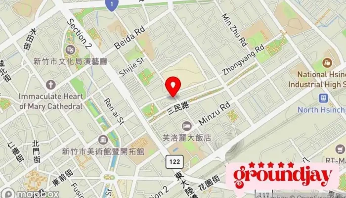 Xin Jia Po Shang Shan Yi Dian Zi Gu Fen You Xian Gong Si Tai Wan Fen Gong Si 地圖 - Hsinchu City, East District