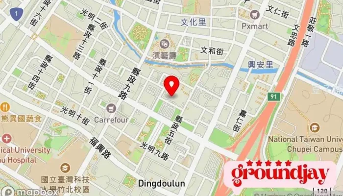 Xin Zhu Xian Zheng Fu 地圖 - Hsinchu County, Zhubei City