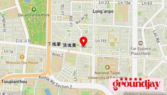 You Jiao Ying Wen Padkaka Zhi Jie You Xian Gong Si 地圖 - Taipei City, Da’an District