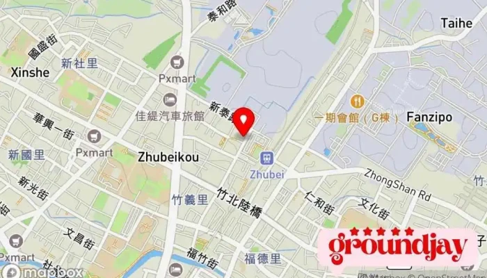 Yun Duan Shang Wu Lu Guan  Xin Zhu Guan 地圖 - Hsinchu County, Zhubei City